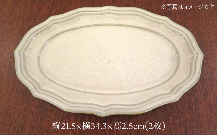 【波佐見焼】h+チタン釉 レリーフ プレート Lサイズ 2枚セット 食器 皿 パスタ皿 【堀江陶器】 [JD177]