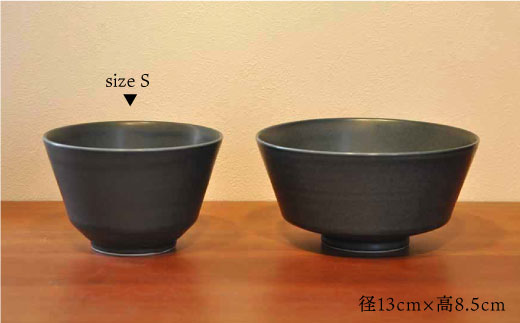 【波佐見焼】h+ SEN 丼ぶり どんぶり (S)黒 2個セット 食器 皿 【堀江陶器】 [JD82]