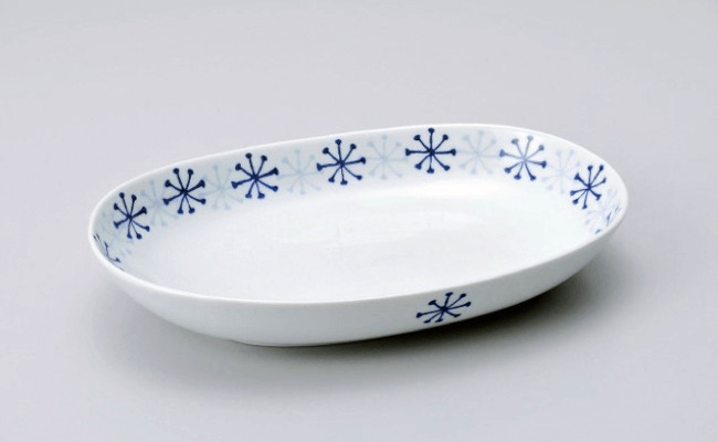 【波佐見焼】marco 青葉 花結晶 ペアオーバル プレート  食器 皿 【奥川陶器】 [KB13]