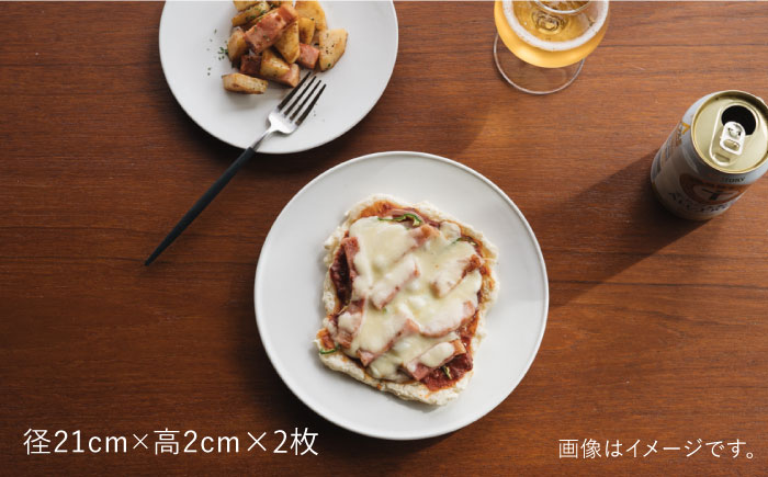 【波佐見焼】デルフト皿 プレート 21cm 白マット釉 2枚セット【イロドリ】 [KE26]