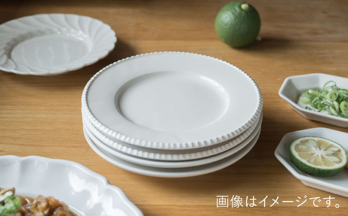 【波佐見焼】淵彫デルフト ミルク色 2枚セット 食器 皿【イロドリ】 [KE51]