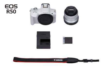 Canon EOS R50 レンズキット ホワイト ミラーレスカメラ 一眼【長崎キヤノン】[MA27]
