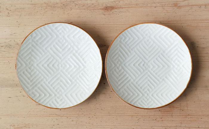 【波佐見焼】SHINOGI 6寸皿 2点セット 生成【studio wani】 [MB61]