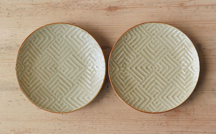 【波佐見焼】SHINOGI 6寸皿 2点セット 黄瀬戸【studio wani】 [MB62]