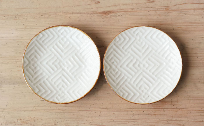 【波佐見焼】SHINOGI 5寸皿 2点セット 生成【studio wani】 [MB63]