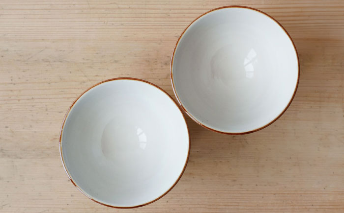 【波佐見焼】SHINOGI 茶碗 小 2点セット 生成【studio wani】 [MB65]