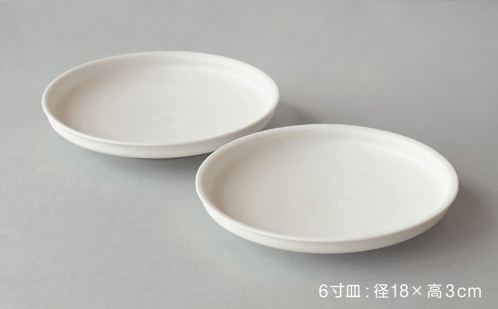 【波佐見焼】KINU 6寸皿 2点セット（艶なし）【studio wani】 [MB82]