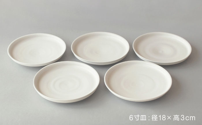 【波佐見焼】KINU 6寸皿 5点セット（艶あり）【studio wani】 [MB83]