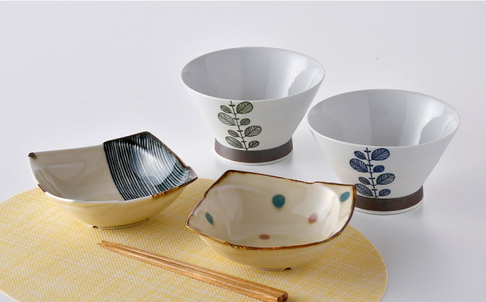 NB 106【波佐見焼】大人気の波佐見焼 どんぶり ボウル 含む オリジナルセットアップ商品【大貴セラミックス/新生和】 [NB106]