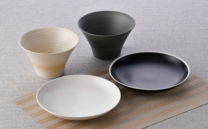 【波佐見焼】皿・鉢 マットカラー 4点セット【浜陶/陶芸ゆたか】 [NB130]
