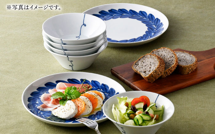 【波佐見焼】プレート・小鉢 ホワイトブルー シンプル【舘山堂/光和陶器】 [NB138]