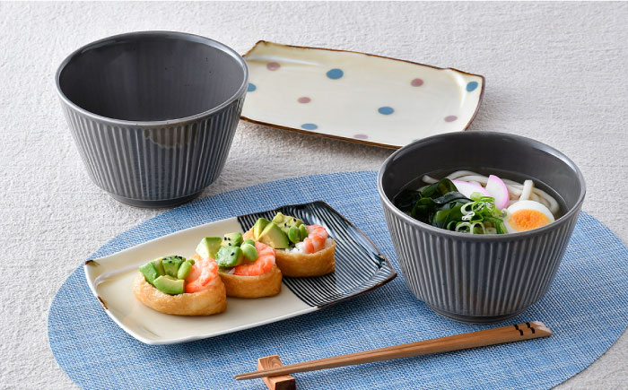 NB 99【波佐見焼】大人気の波佐見焼 どんぶり 角皿 含む オリジナルセットアップ商品【陶もと/大貴セラミックス】 [NB99]