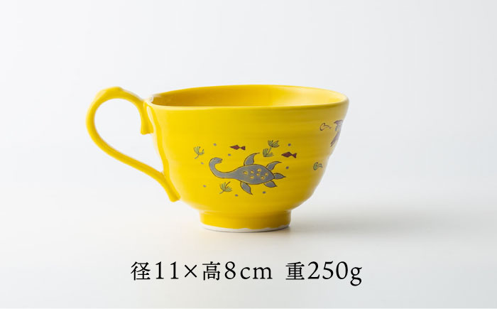 【波佐見焼】マグスープ碗 ペアセット（オレンジ/イエロー）スープマグカップ 食器 【ふきの陶】 [NF14]