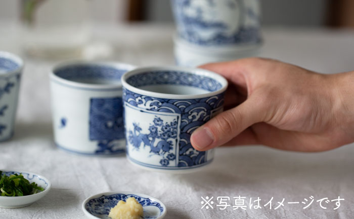 【波佐見焼】古伊万里百景 そばちょこ 5点セット 蕎麦猪口 そば猪口 カップ 湯呑【西海陶器】 1 34827 [OA259]