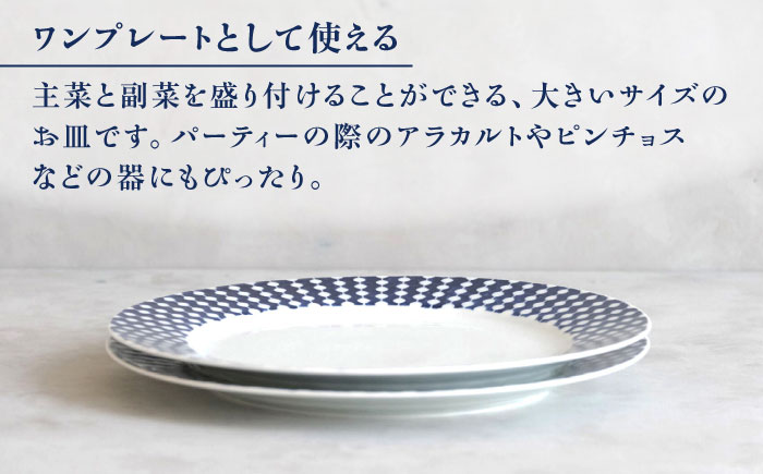 【波佐見焼】dye8号リムプレート 25cm皿 ストレート柄 2点セット【西海陶器】 [OA388]