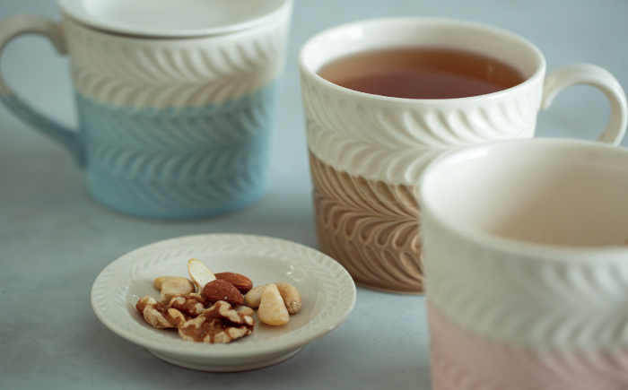 【波佐見焼】　ローズマリー マグ ミニトレー 4点セット モカ　【西海陶器】 [OA424]