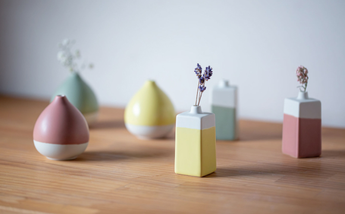 【波佐見焼】　花活 蕾 フラワーベース 3点セット　【西海陶器】 [OA429]