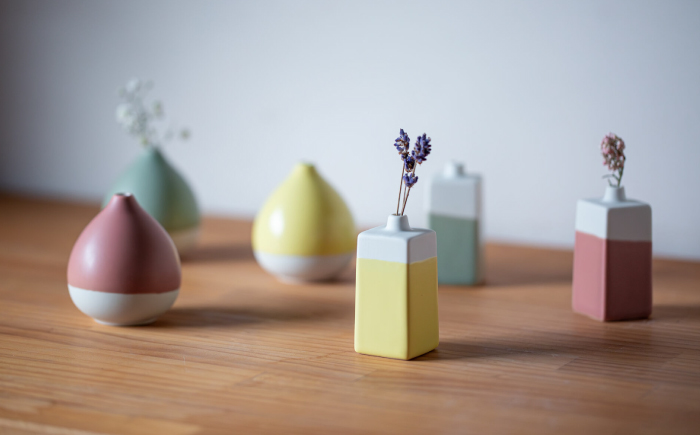 【波佐見焼】　花活 角 フラワーベース 3点セット　【西海陶器】 [OA430]