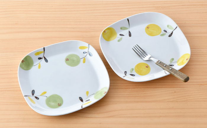 【波佐見焼】モコア スクエア プレート 2枚セット【陶豊】 [OE16]