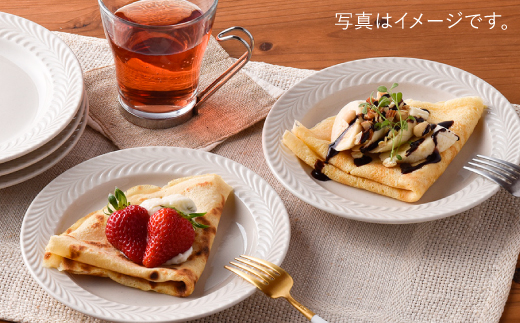 【波佐見焼】ローズマリー (アイボリー)5.5寸 プレート 5枚セット【福田陶器店】 [PA185]