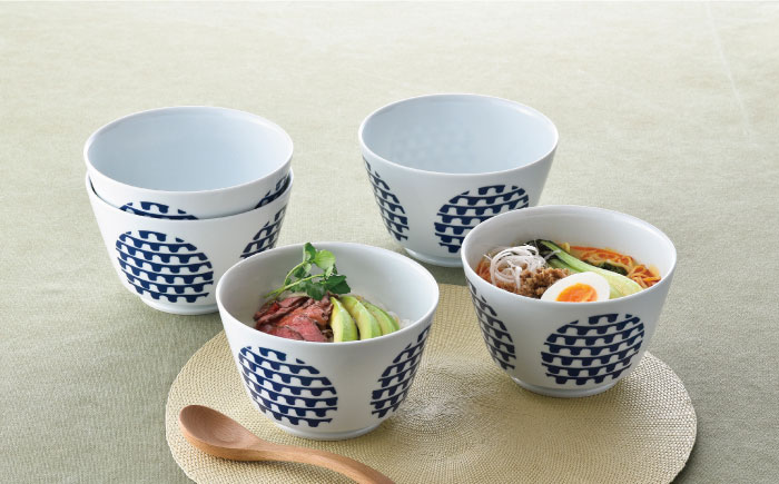 【波佐見焼】シュエット ミドル丼 どんぶり プチプチ 5個セット【福田陶器店】 [PA236]