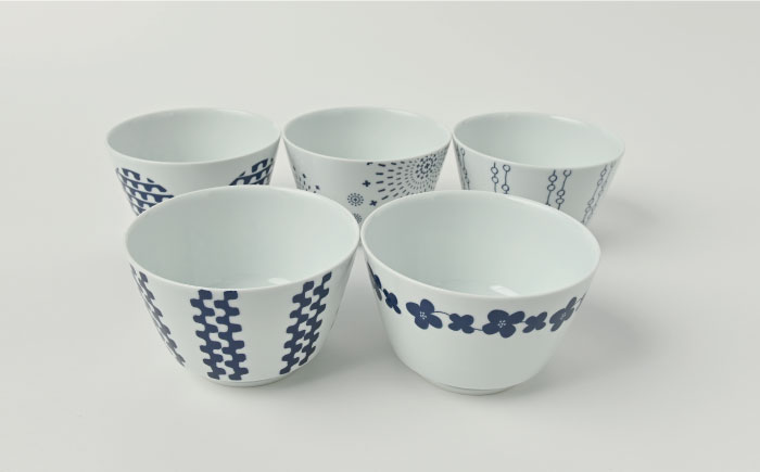 【波佐見焼】シュエット ミドル丼 どんぶり 5種セット【福田陶器店】 [PA238]