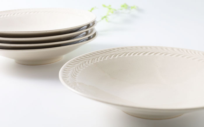 【波佐見焼】ローズマリー （アイボリー） マルチボウル 5個セット【福田陶器店】 [PA270]