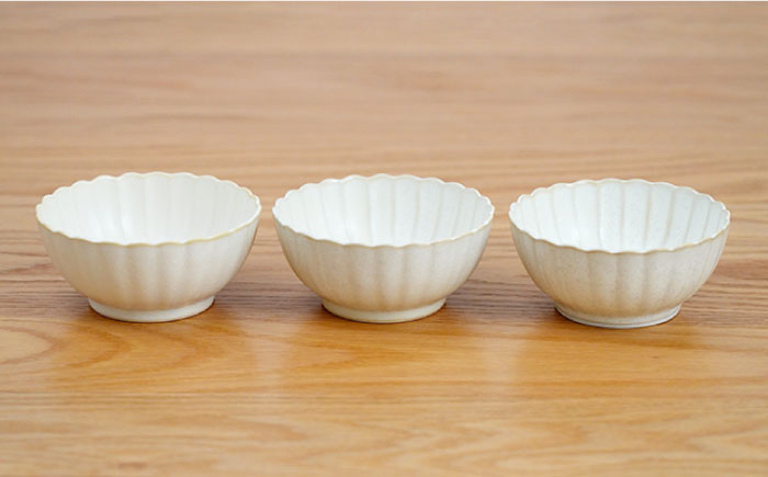 【波佐見焼】花しのぎ 丸小付 小鉢 （白） 3点セット【団陶器】 [PB101]