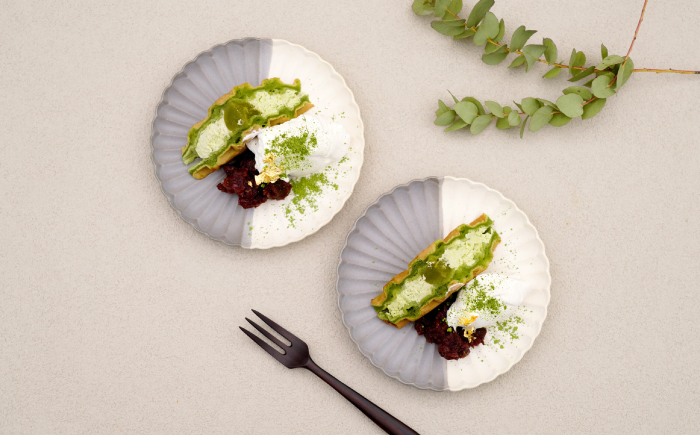 【波佐見焼】花しのぎ 取皿 ペア ハーフカラー（グレー/白）【団陶器】 [PB172]