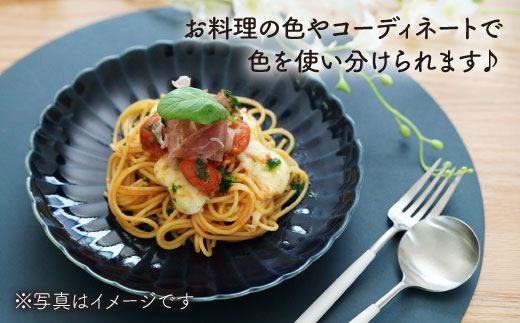 【波佐見焼】花しのぎ ペア 大皿 (白鼠・藍)【団陶器】 [PB50]