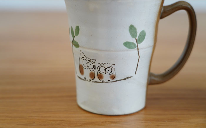 【波佐見焼】ふくろう マグカップ ペア【団陶器】 [PB69]