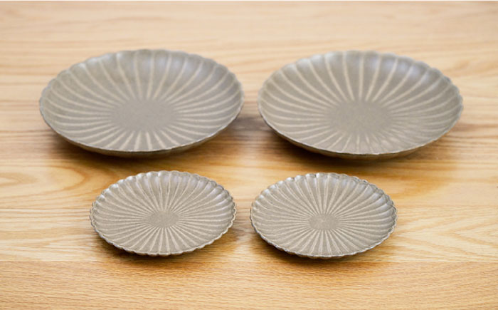 【波佐見焼】花しのぎ 大皿 小皿 （栗） 4点セット【団陶器】 [PB96]