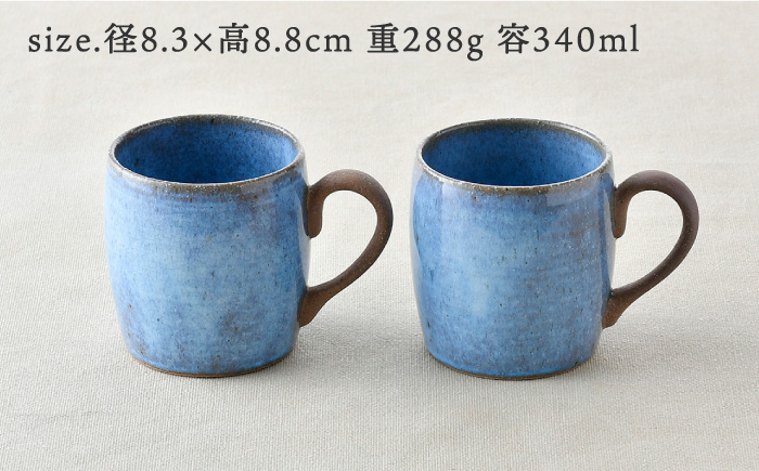 【波佐見焼】テラコッタ BLUE マグカップ ペアセット 器 食器 コーヒーカップ【利左エ門窯】 [QB57]