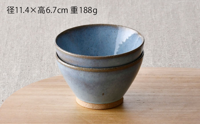 【波佐見焼】テラコッタ・BLUE 茶碗 2点セット【利左エ門窯】 [QB70]