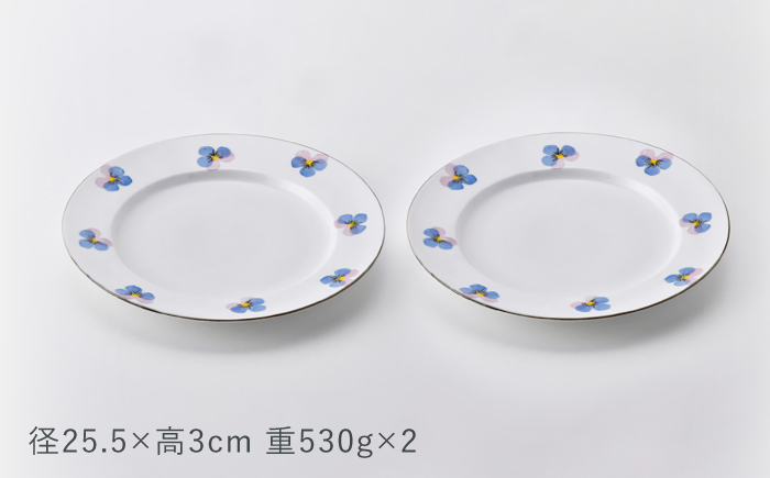 【波佐見焼】リムプレートL パンジー 2枚セット【トーエー】 [QC79]