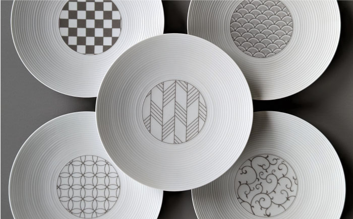 【波佐見焼】和モダンシリーズ 19cm皿 グレー 5枚セット【永峰製磁】 [RA72]