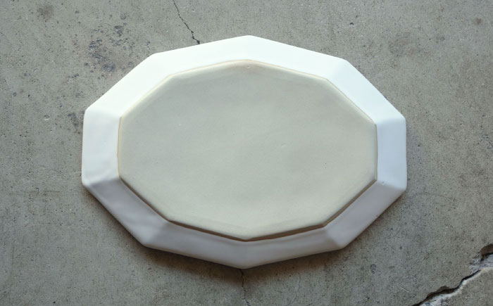 【波佐見焼】白釉 10角 オーバル皿 2枚セット【吉田健宗】 [RB13]