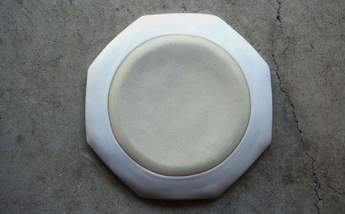 【波佐見焼】白釉 オクトゴナル皿 大・小 2枚セット【吉田健宗】 [RB26]