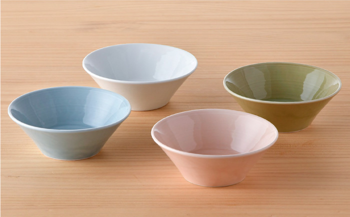 【波佐見焼】パステルカラー 4色 高台 小鉢 小皿 食器 ボウル 【舘山堂】 [RC25]