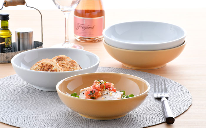 【波佐見焼】シャロウ ボウル 2色 ペアセット【舘山堂】 [RC32]