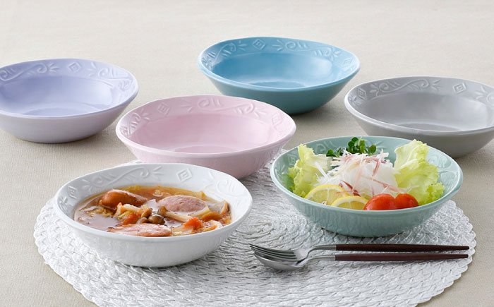 【波佐見焼】ラグーサ ボウル（ホワイト/ミルキーブルー/ミルキーパープル） Sサイズ 3色セット【ROXY・HASAMI】 [SB144]