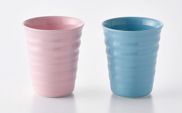 【波佐見焼】コップ （ミルキーブルー/ミルキーピンク）  タンブラー ペアセット 【ROXY・HASAMI】 [SB145]