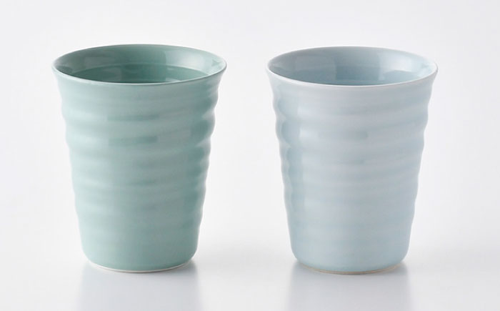 【波佐見焼】コップ （ジェダイ/アクア）  タンブラー ペアセット 【ROXY・HASAMI】 [SB148]
