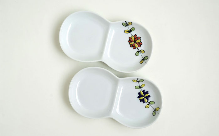 【波佐見焼】ペアティータイムセット 福ダリア・2色 ミニプレート プチカップ 姫急須【光和陶器】 [SC76]