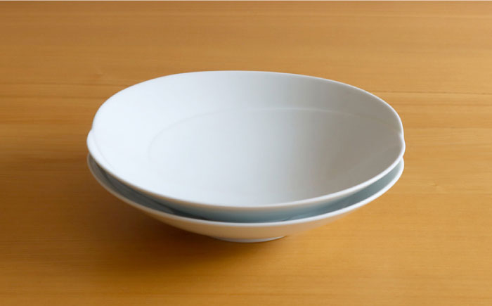 【白山陶器】ともえ多用浅鉢 白磁 2枚セット【波佐見焼】[TA106]