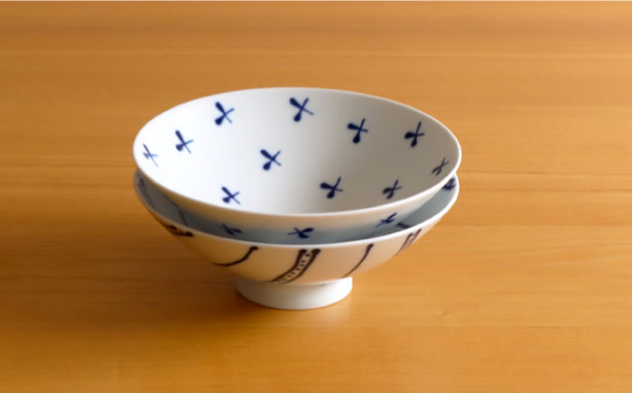 【白山陶器】やや大ぶりな浅めのお茶わん「平茶わん」 ペアセット 茶碗 【波佐見焼】[TA127]