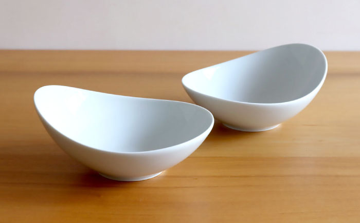 【白山陶器】【グッドデザイン賞受賞】CARVEボール（L） 白磁 2枚セット [TA128]