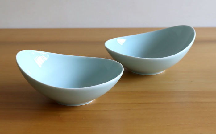 【白山陶器】【グッドデザイン賞受賞】CARVEボール（L） 青白釉 2枚セット [TA130]