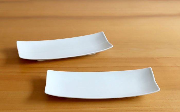 【白山陶器】【長方皿】長焼皿 白磁 2枚セット [TA147]