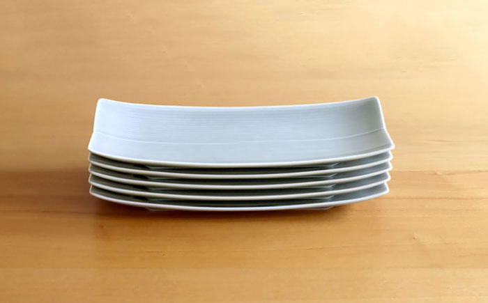 【白山陶器】【長方皿】長焼皿 グレイ 5枚セット [TA152]